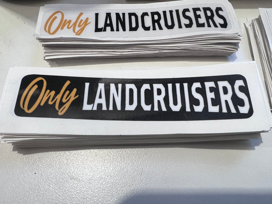 Only Landcruisers text sticker